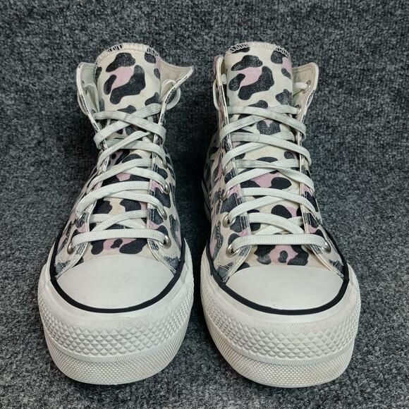 Converse Chuck Taylor All Star Lift Platform Women Size 9 Pink Leopard High Top - Picture 3 of 8